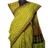 URVA'S Bagh Mul Cotton Saree Green - Image 2