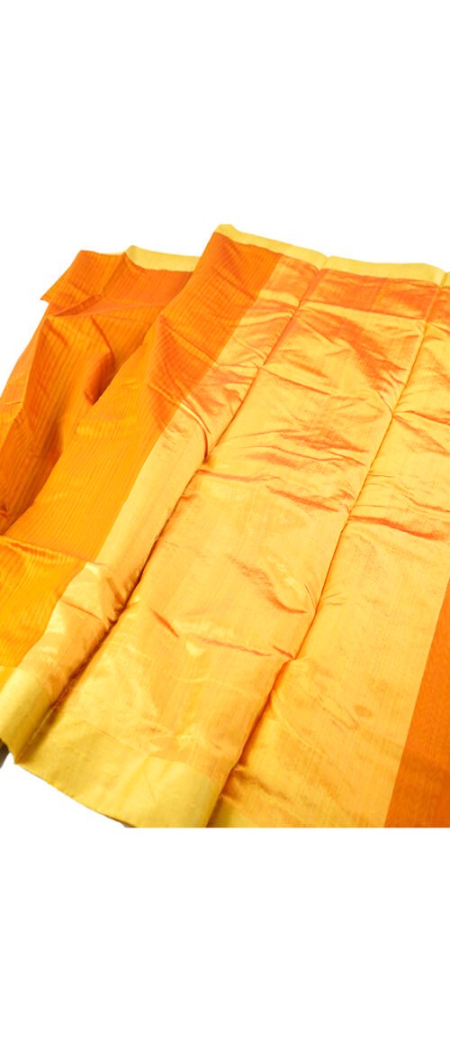 Handloom Chanderi Saree Cotton Silk Golden Yellow