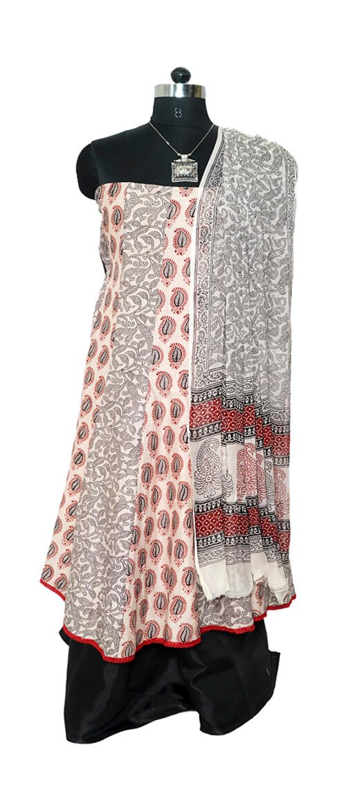 Bagh 2 Piece  Kurta Dupatta Material Off white