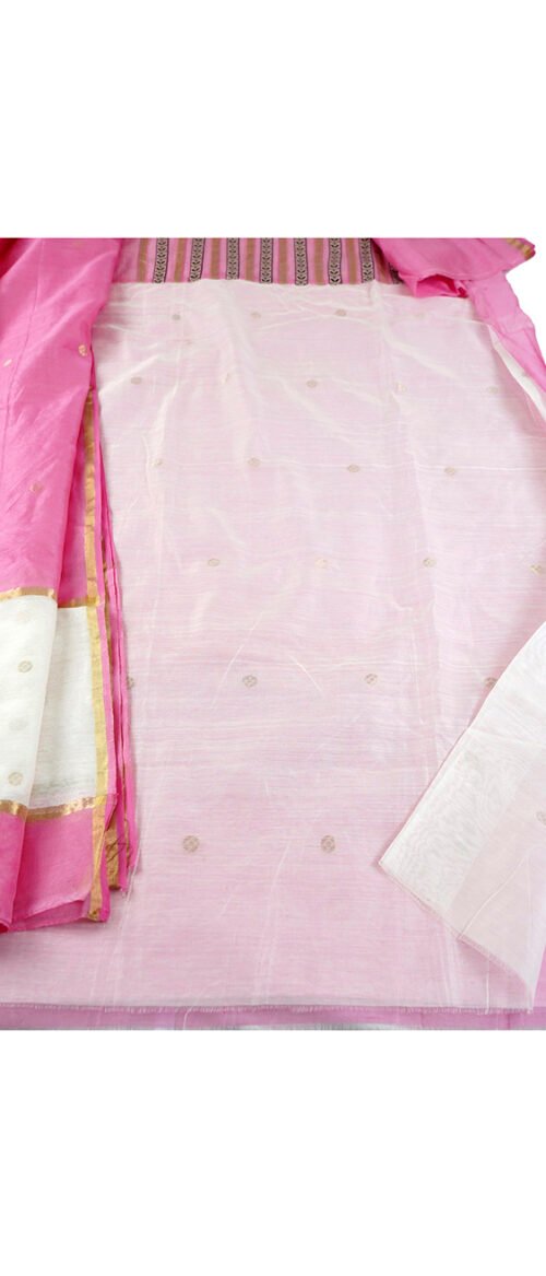 Chanderi 2 Piece Kurta Dupatta Material Pink