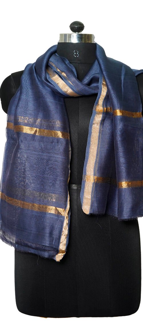 Stole Handloom Chanderi Indigo