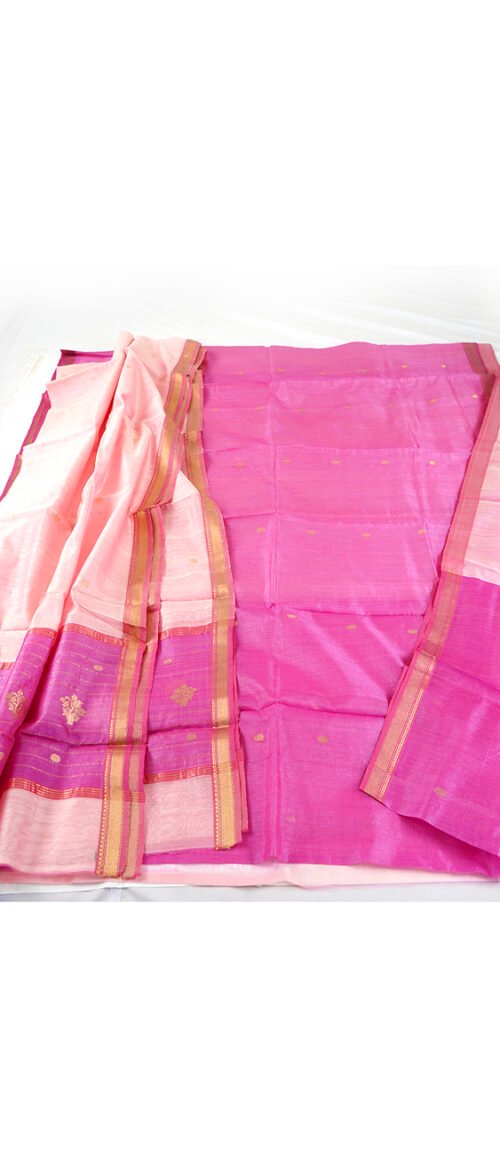 Chanderi Suit 3 Piece Dress Material Pink