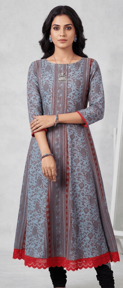 URVA'S Kurta  Anarkali Kurta Bagh Print