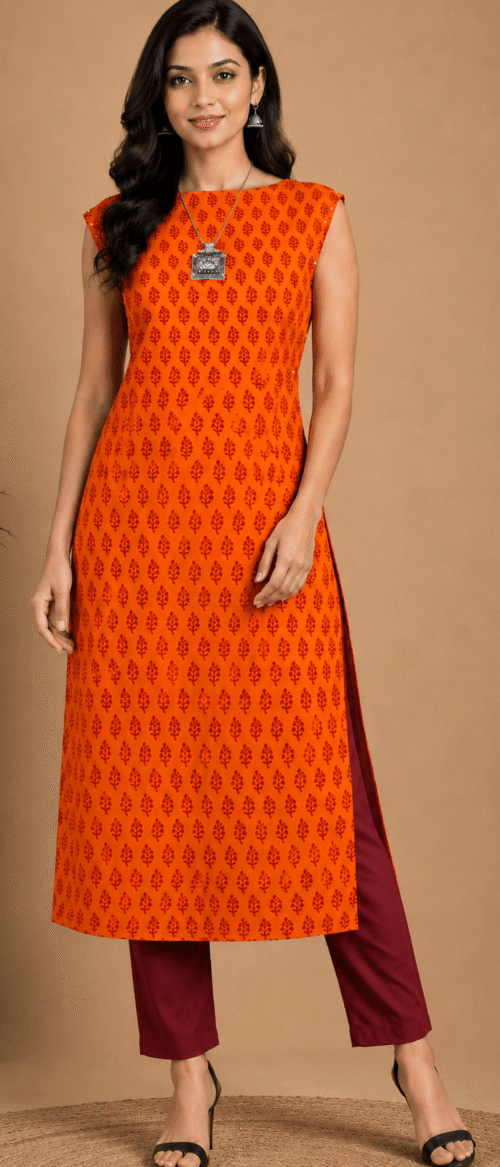URVA'S Kurta  Material Bagh Print