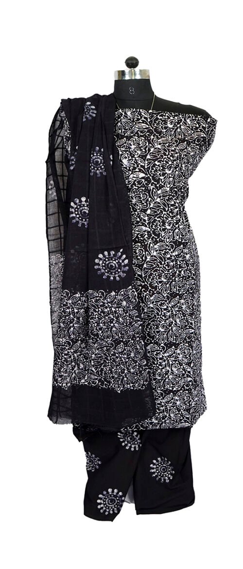Batik Suit 3 Piece Dress Material Indigo