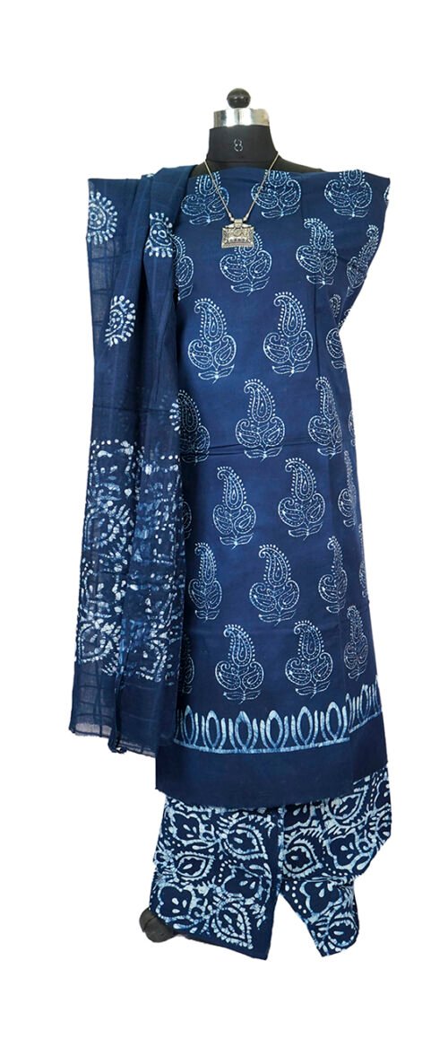 Batik Suit 3 Piece Dress Material Indigo