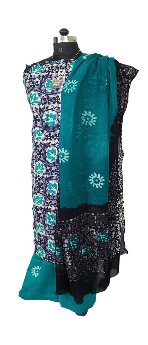 Batik Suit 3 Piece Dress Material Teal Green