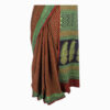 URVA'S Hand Bagh Mul Cotton Saree Meroon - Image 4