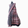 URVA’S Hand Bagh Mul Cotton Saree Meroon Black - Image 7