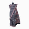 URVA’S Hand Bagh Mul Cotton Saree Meroon Black - Image 2