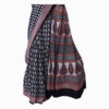 URVA’S Hand Bagh Mul Cotton Saree Meroon Black - Image 4