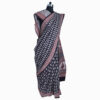 URVA’S Hand Bagh Mul Cotton Saree Meroon Black