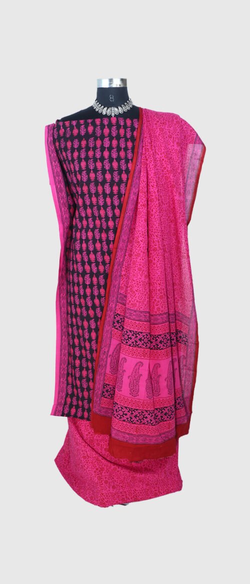 Bagh 3 Piece Dress Material Magenta