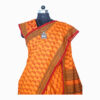 URVA'S Hand Bagh Mul Cotton Saree Brick Red - Image 3