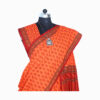 URVA'S Hand Bagh Mul Cotton Saree Brick Red - Image 5