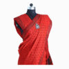 URVA'S Hand Bagh Mul Cotton Saree Brick Red - Image 3