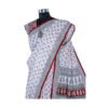 URVA'S Hand Bagh Mul Cotton Saree Off White - Image 4