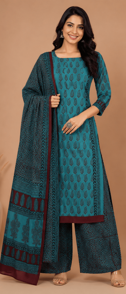 Bagh 3 Piece Dress Material Teal