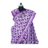 URVA'S Hand Batik Silk Saree Violet - Image 6