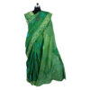 URVA'S Hand Batik Silk Saree Green - Image 2