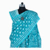 URVA'S Hand Batik Silk Saree Light Blue - Image 2