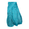 URVA'S Hand Batik Silk Saree Light Blue - Image 3