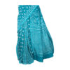 URVA'S Hand Batik Silk Saree Light Blue - Image 4