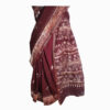 URVA'S Hand Batik Maheshwari Cotton Silk Saree Dark Meroon - Image 3