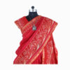 URVA'S Hand Batik Maheshwari Cotton Silk Saree Red - Image 5
