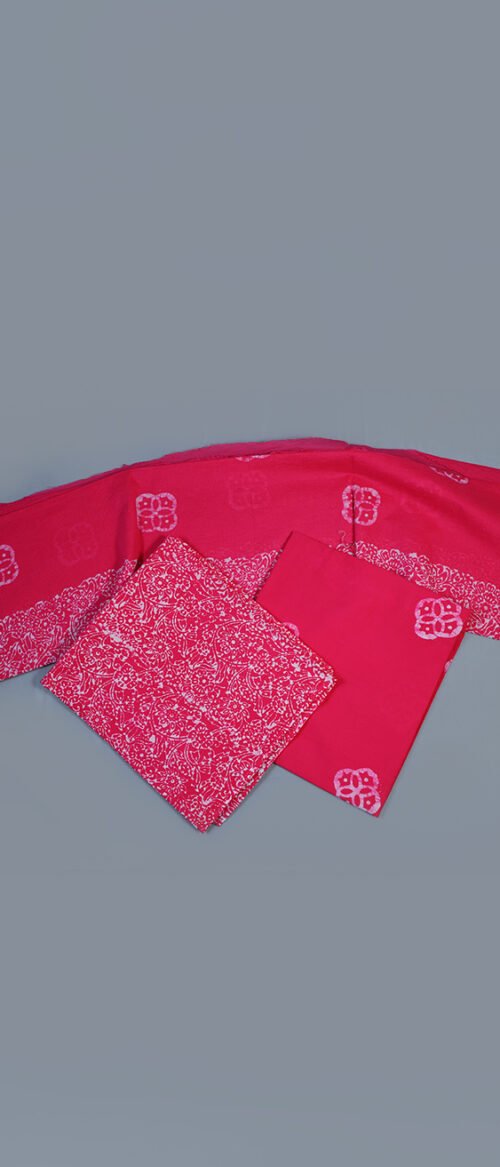 Batik 3 Piece Dress Material Pink