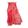 URVA'S Hand Batik Maheshwari Cotton Silk Saree Red - Image 2