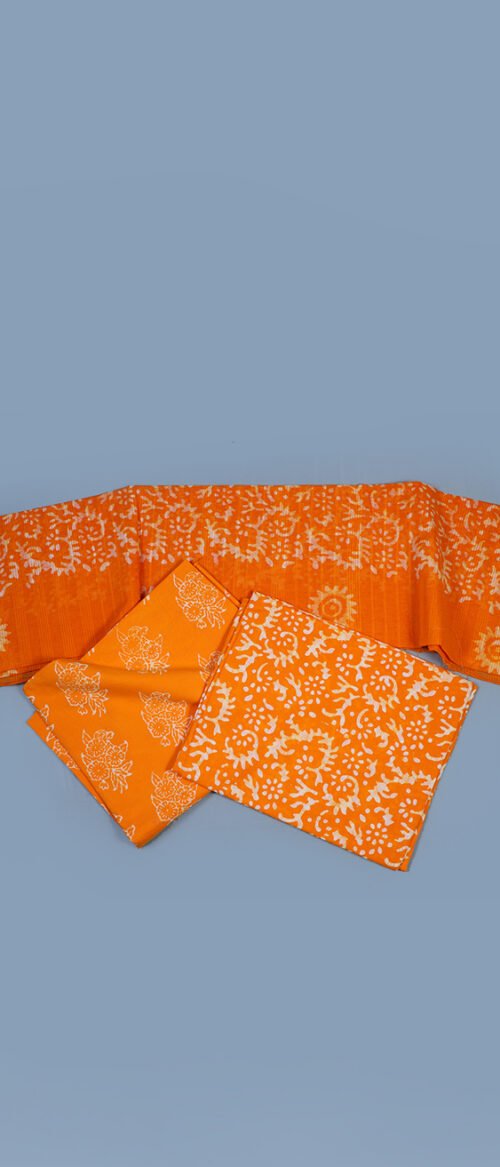 Batik 3 Piece Dress Material Orange