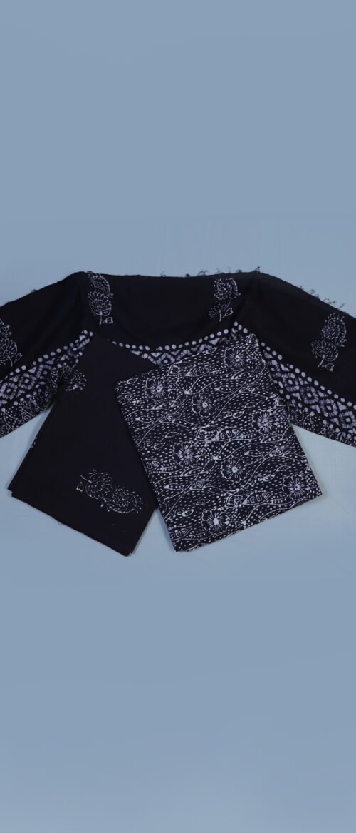 Batik 3 Piece Dress Material Nevy Blue