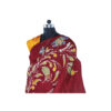 URVA'S Hand Batik Silk Saree Mustard and Meroon - Image 5