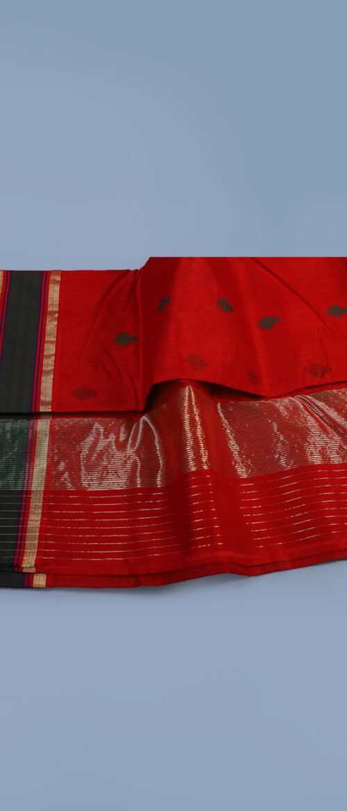 Handloom Chanderi Cotton Silk Red