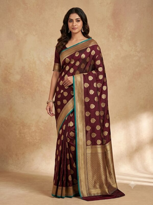 Handloom Chanderi Cotton Silk Dark Meroon