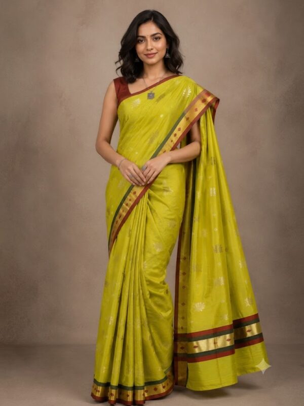 Handloom Chanderi Cotton Silk Yellow