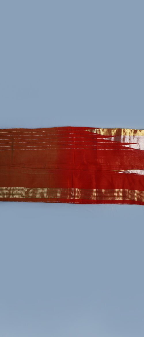 Handloom Chanderi Cotton Silk Red Shaded