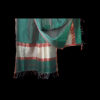 Handloom Maheshwari Stole Bottle Green and Pastel - Image 2