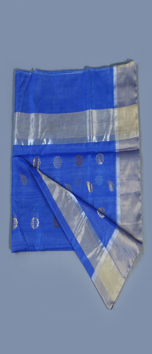 Handloom Chanderi Cotton Silk Blue