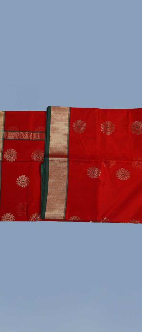 Handloom Chanderi Cotton Silk Red