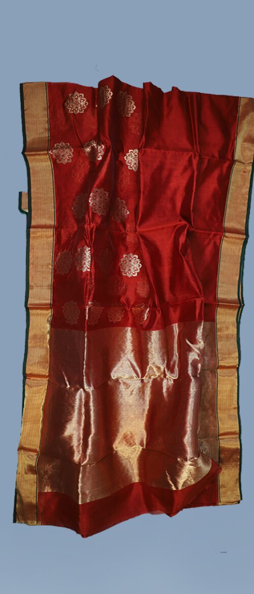 Handloom Chanderi Cotton Silk Deep Red