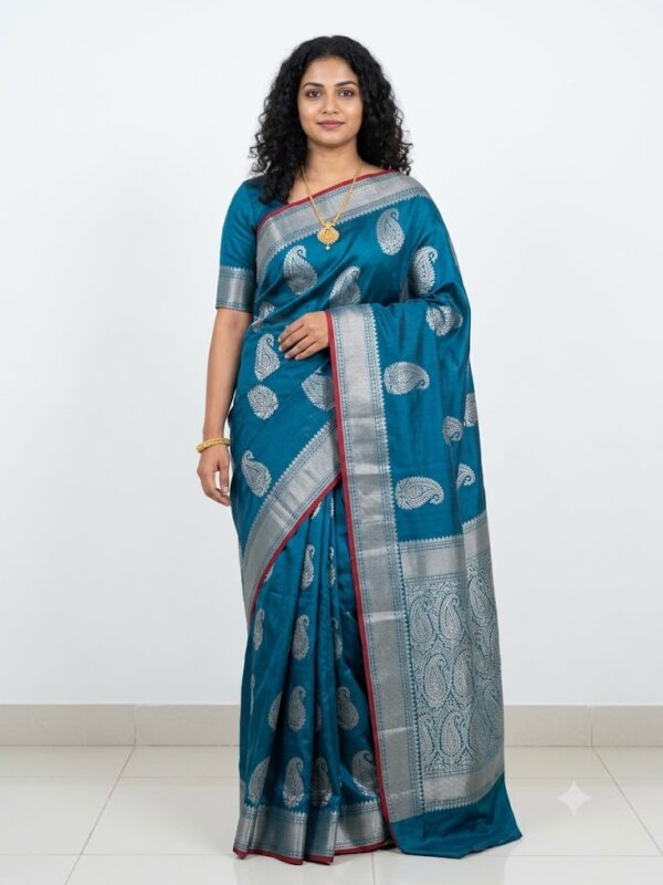 Handloom Chanderi Cotton Silk Blue