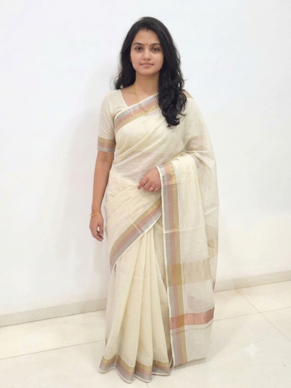 Handloom Chanderi Cotton Silk Off White