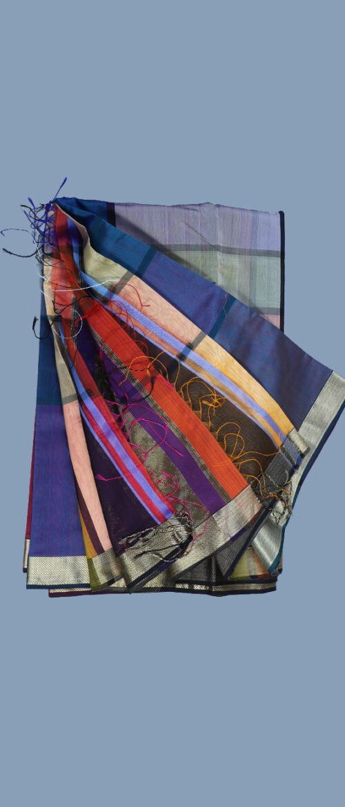 Designer Maheshwari Saree Multicolour Bright Colours