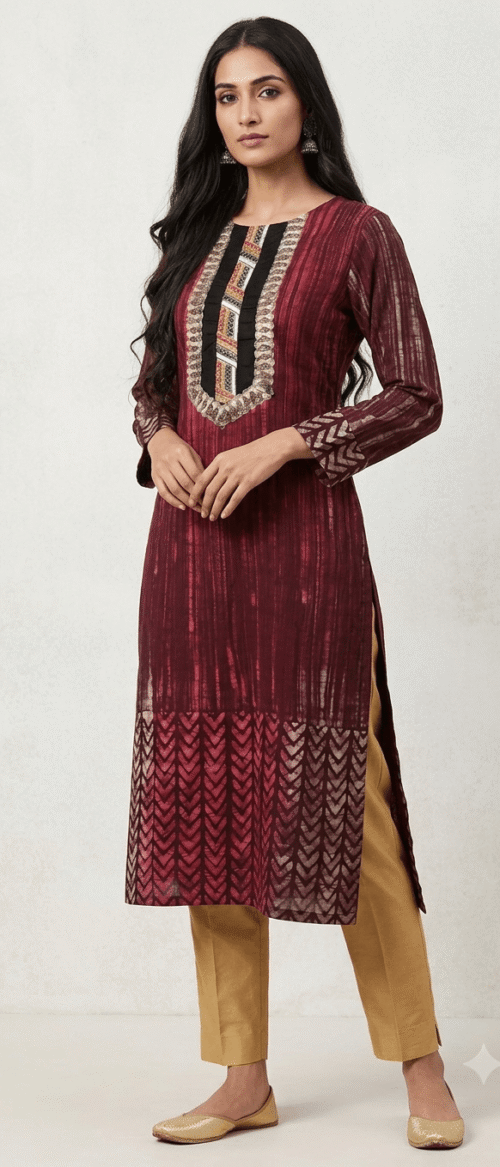 Semistitch Designer Kurti Material Pure Handloom Cotton Handcrafted Batik print
