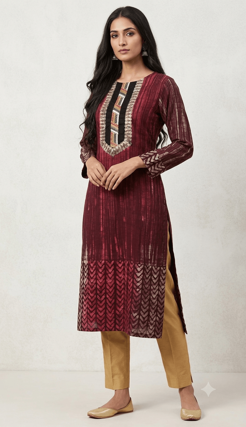 Semistitch Designer Kurti Material Pure Handloom Cotton Handcrafted  Batik print