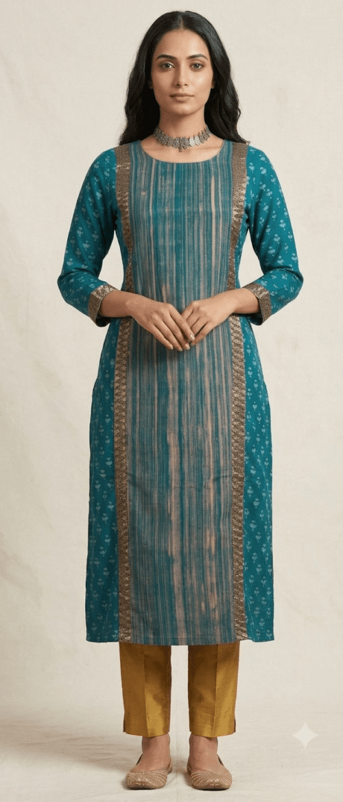 Semistitch Designer Kurti Material Pure Handloom Cotton Handcrafted Batik print