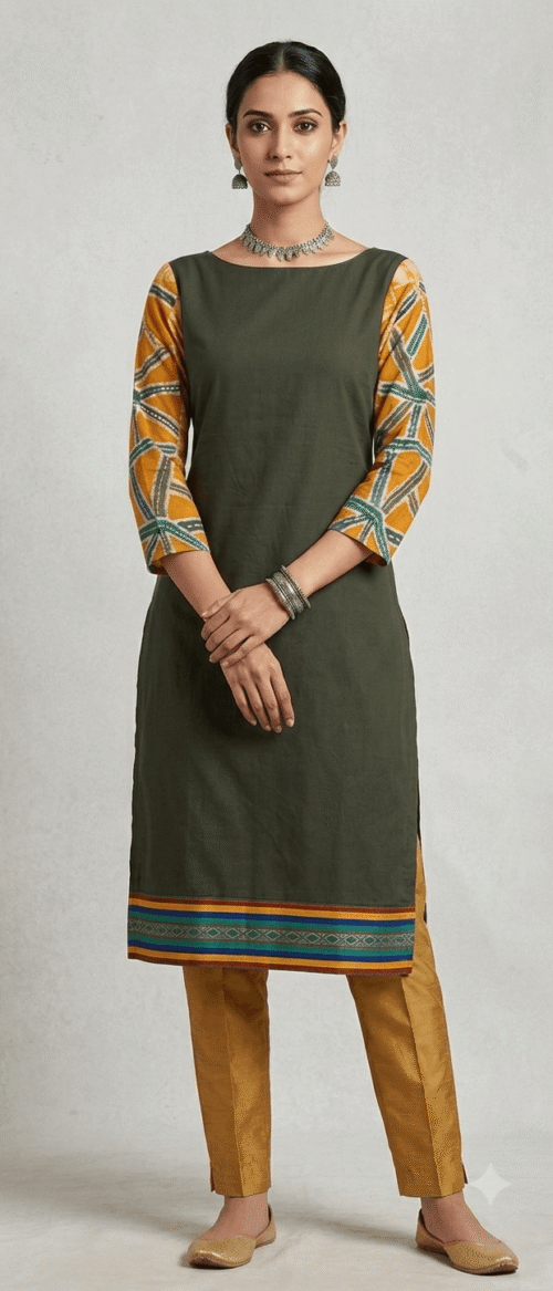 Semistitch Designer Kurti Material Pure Handloom Cotton Handcrafted Batik print
