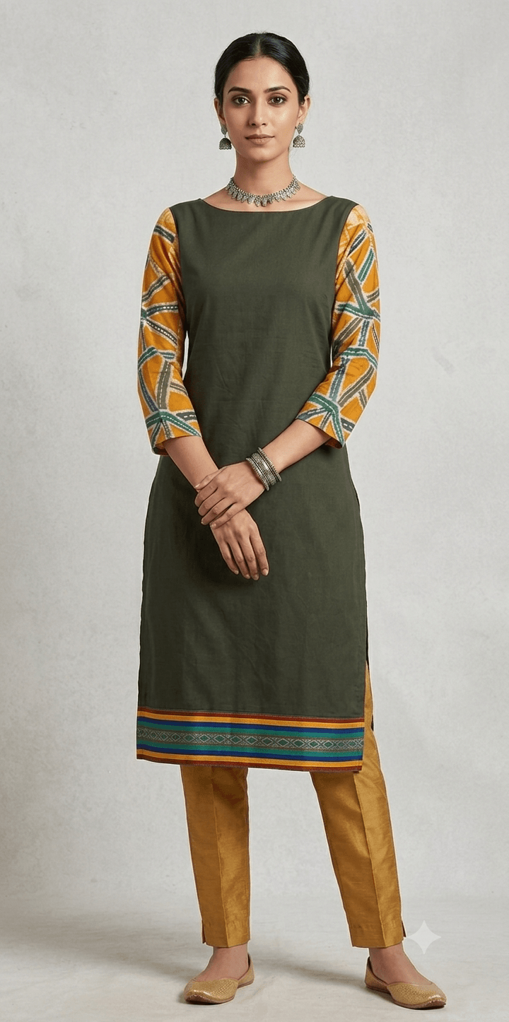 Semistitch Designer Kurti Material Pure Handloom Cotton Handcrafted  Batik print